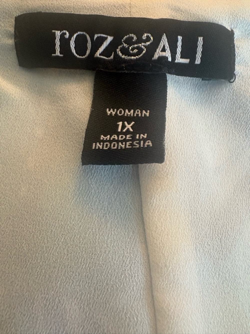 Roz & Ali Light Blue Women's Blouse - Picture 2 of 5